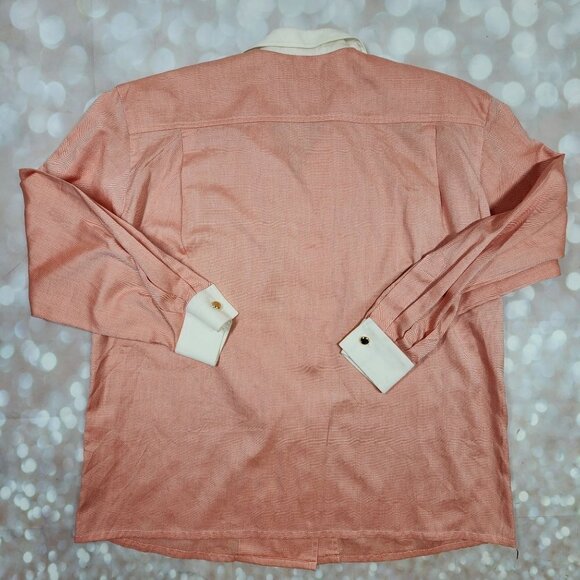 Escada Pink/White Double Breasted Button Down Bankers Shirt, Women's 42 - Picture 2 of 10